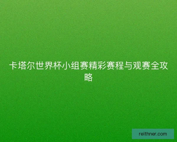 卡塔尔世界杯小组赛精彩赛程与观赛全攻略